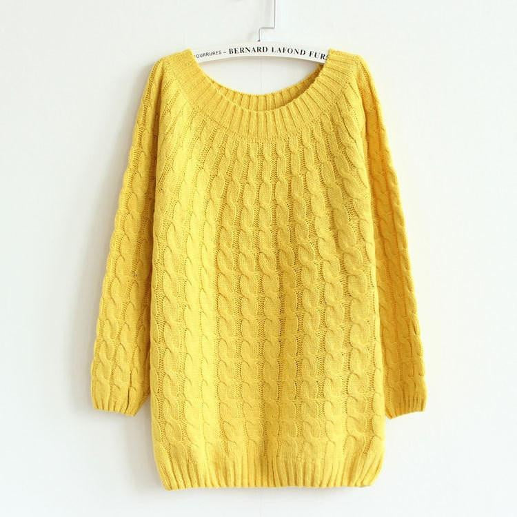 Online discount shop Australia - 9 Colours Women Sweater Pullovers Fashion Casual Long Sleeve O-neck Twist Knitted