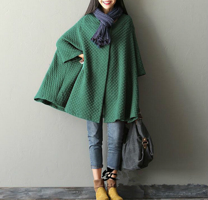 women's coat Korean version large size women bat sleeve cardigan windbreaker jacket EV636
