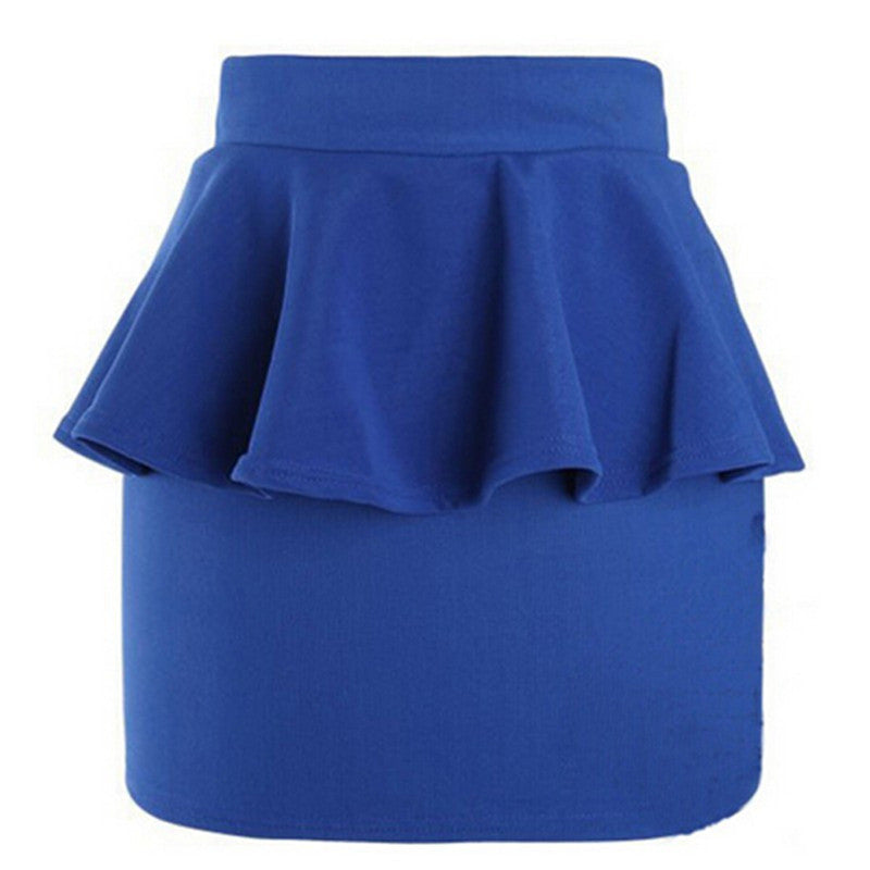 Online discount shop Australia - Hot Women Girl High Waist Peplum Frill Pencil Skirt Stretch Body-con Mini Skirts HL5