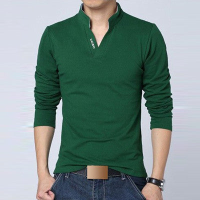 Polo Men Shirt Mens Long Sleeve Solid Shirts Polos Casual cotton Plus Brand Tops Tees