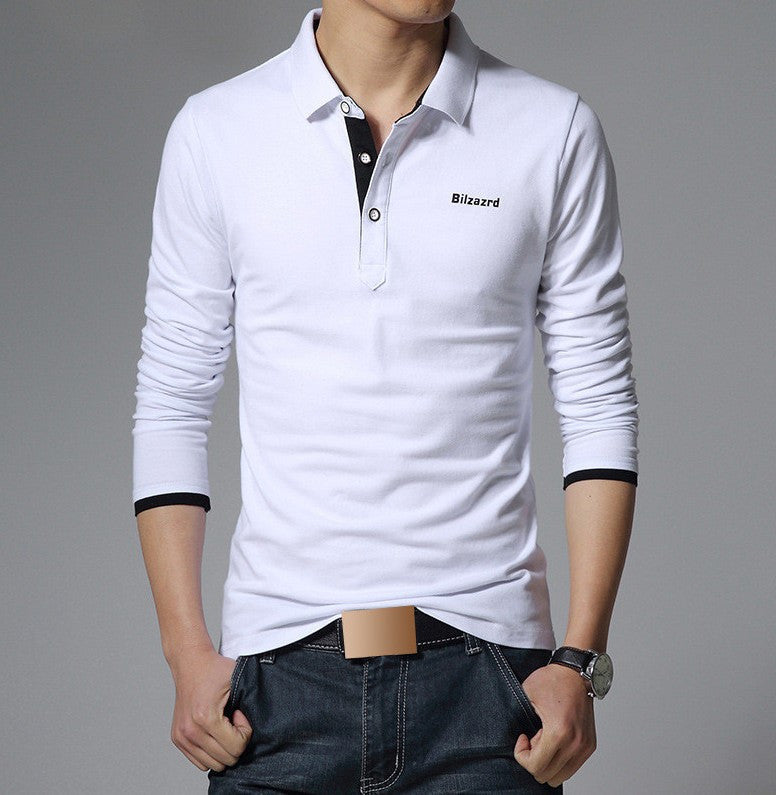 Polo Men Shirt Mens Long Sleeve Solid Shirts Polos Casual cotton Plus Brand Tops Tees