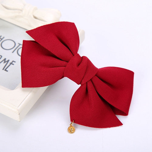 Online discount shop Australia - Big Solid Cloth Bows Hair Clips Hairpins Hair Accessories for Women Girl Wedding Hair Jewelry