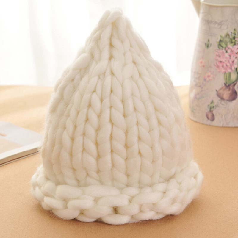 Women Winter Warm Hat Handmade Knitted Coarse Lines Cable Hats Knit Cap Candy Color Beanie Crochet Caps Women Accessories - CelebritystyleFashion.com.au online clothing shop australia
