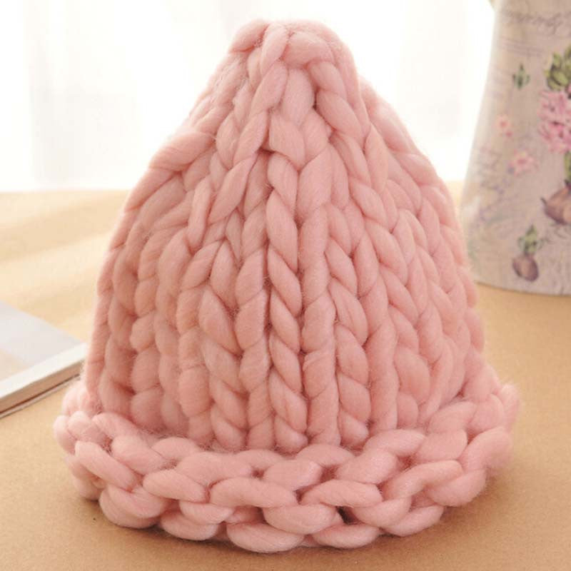 Women Winter Warm Hat Handmade Knitted Coarse Lines Cable Hats Knit Cap Candy Color Beanie Crochet Caps Women Accessories - CelebritystyleFashion.com.au online clothing shop australia