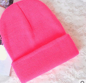 Online discount shop Australia - 28 Colors Fashion Knitted Neon Women Beanie Girls Casual Cap Women's Warm Hats Unisex