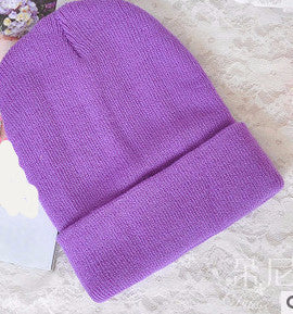 Online discount shop Australia - 28 Colors Fashion Knitted Neon Women Beanie Girls Casual Cap Women's Warm Hats Unisex