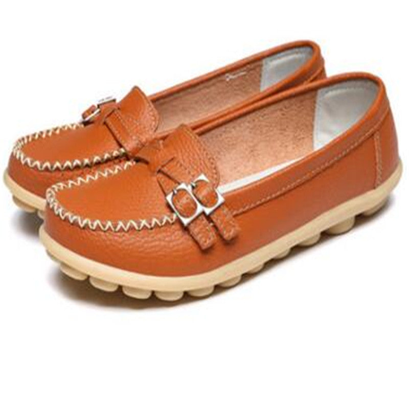 Online discount shop Australia - Genuine leather female models flats Peas shoes soft bottom
