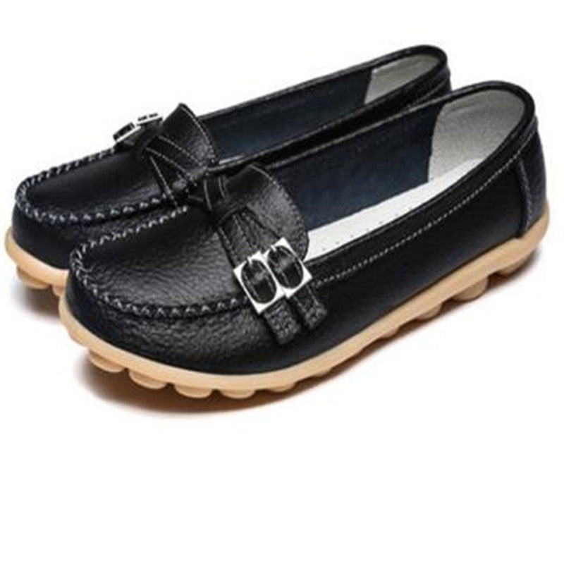 Online discount shop Australia - Genuine leather female models flats Peas shoes soft bottom