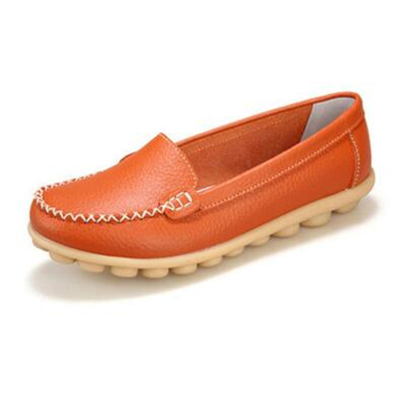Online discount shop Australia - Genuine leather female models flats Peas shoes soft bottom