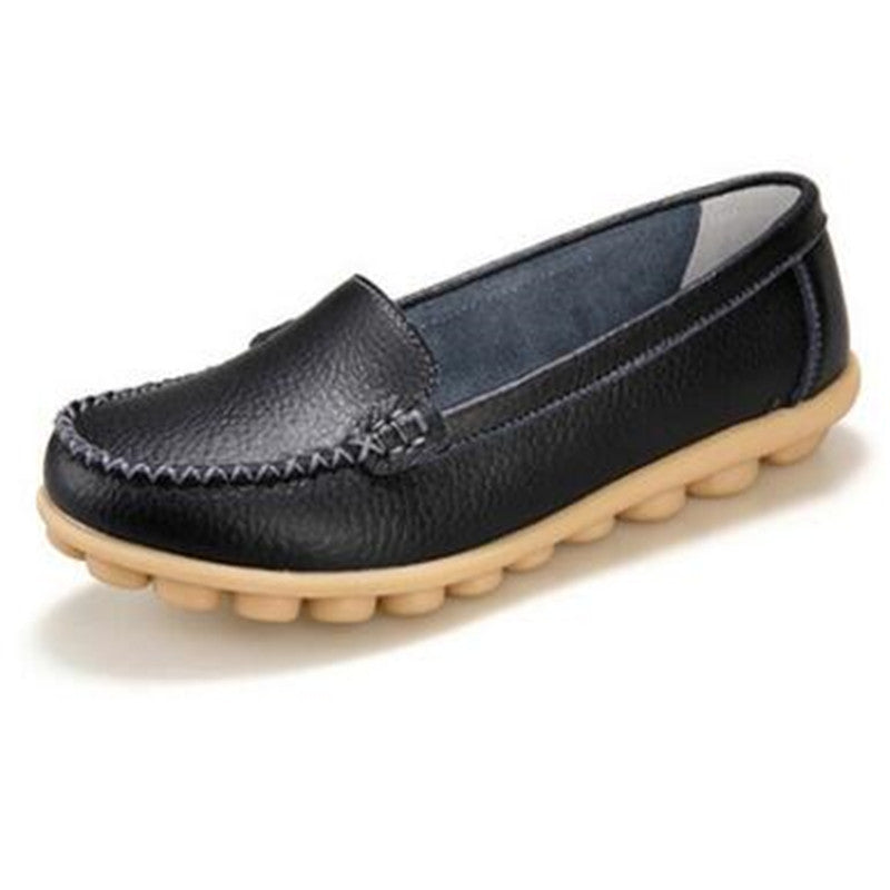 Online discount shop Australia - Genuine leather female models flats Peas shoes soft bottom