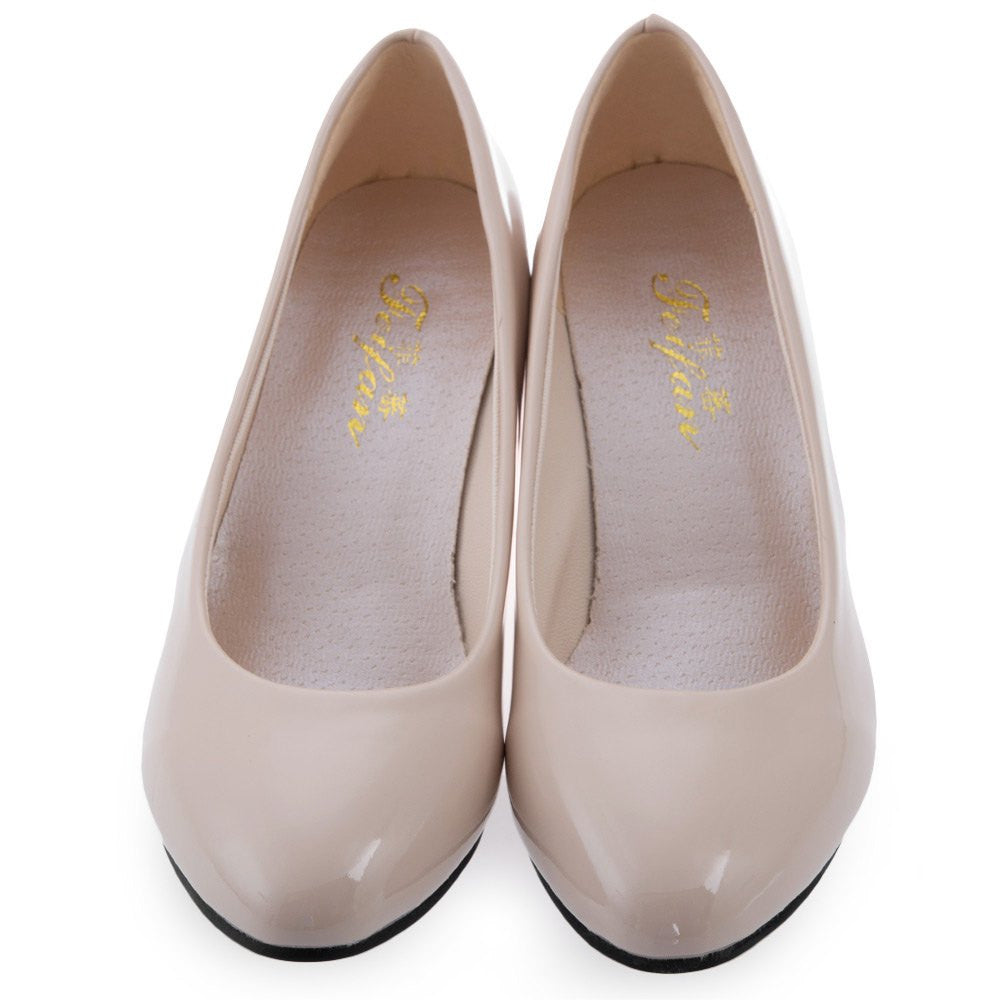 Online discount shop Australia - Classic Nude Black Court Platform Pumps Shallow Mouth Women Office Work Heels Shoes Elegant Ladies Low Heel Pump Stiletto Shoes