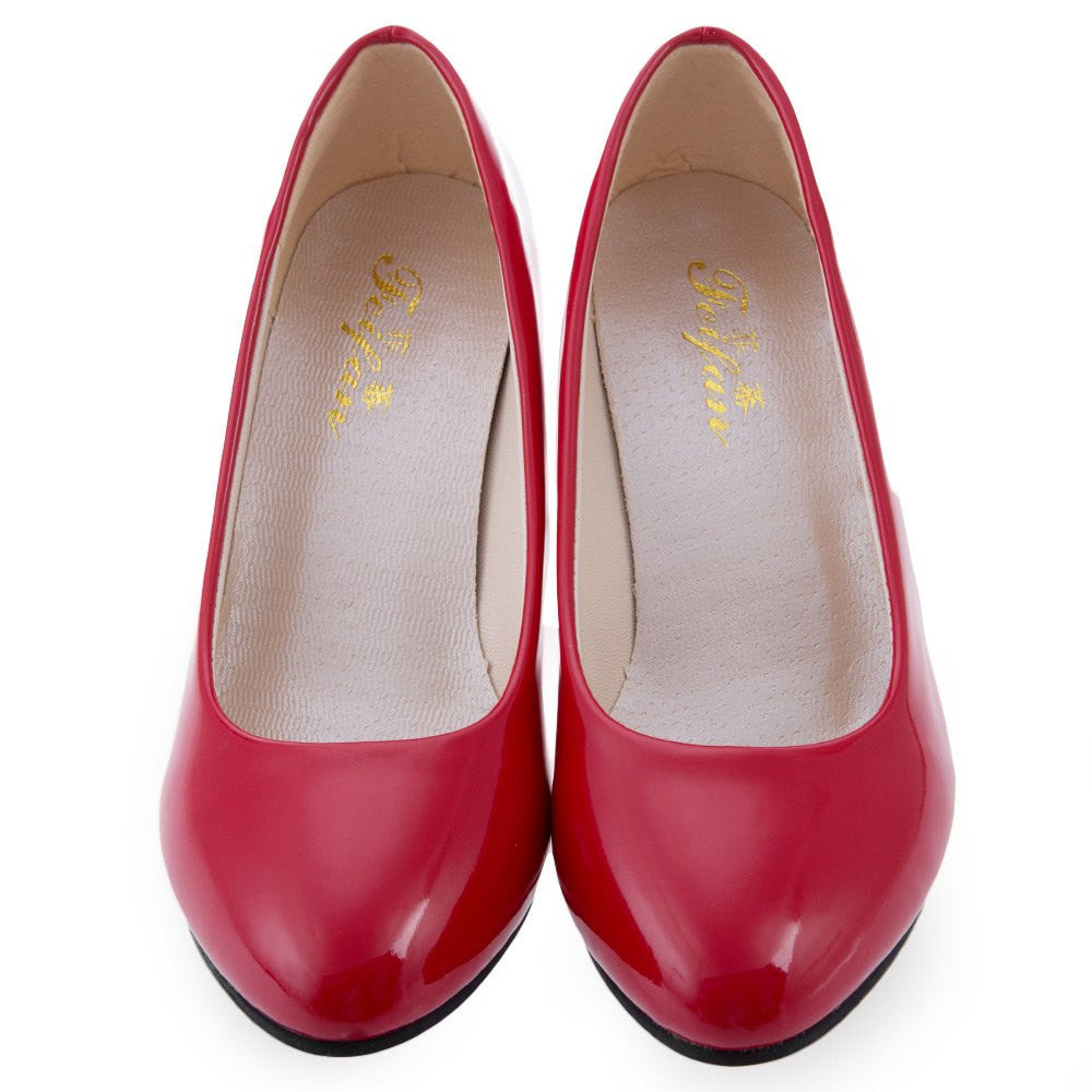 Online discount shop Australia - Classic Nude Black Court Platform Pumps Shallow Mouth Women Office Work Heels Shoes Elegant Ladies Low Heel Pump Stiletto Shoes