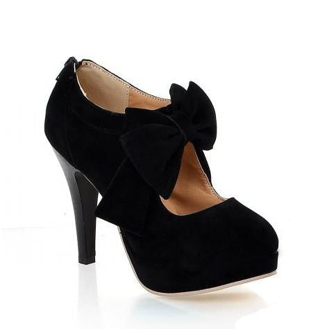 size big 34-43 Fashion Platform High Heels Women Pumps Bowtie Women Shoes Woman
