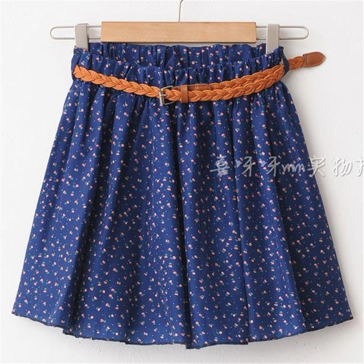 Women Skirt Casual Above Knee Mini Short Chiffon Skirt Interlining