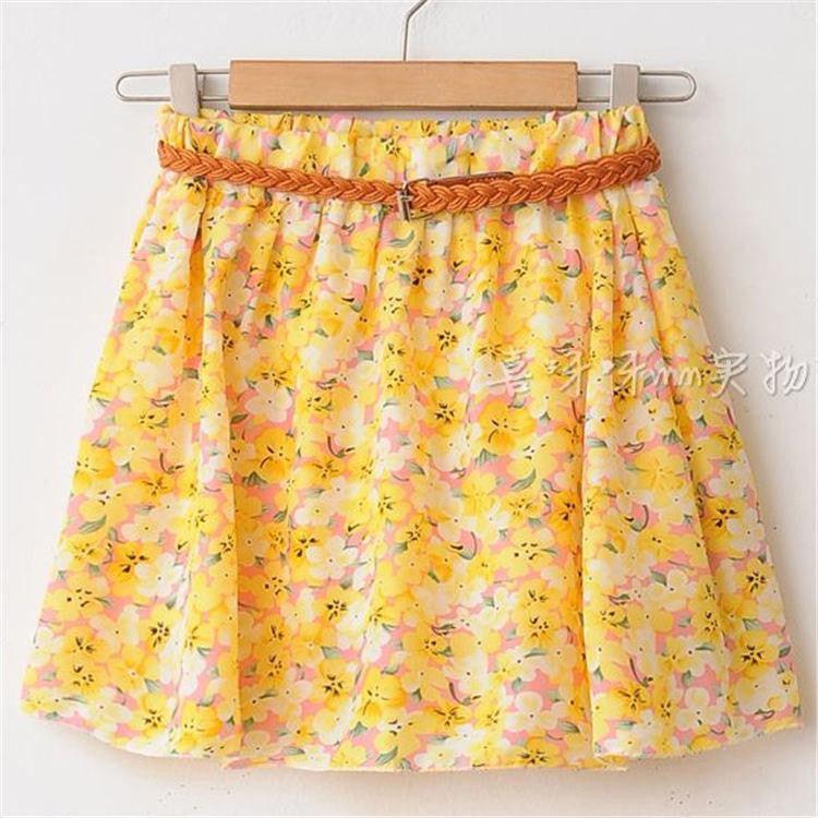 Women Skirt Casual Above Knee Mini Short Chiffon Skirt Interlining
