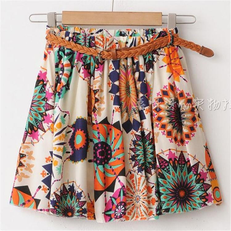 Women Skirt Casual Above Knee Mini Short Chiffon Skirt Interlining