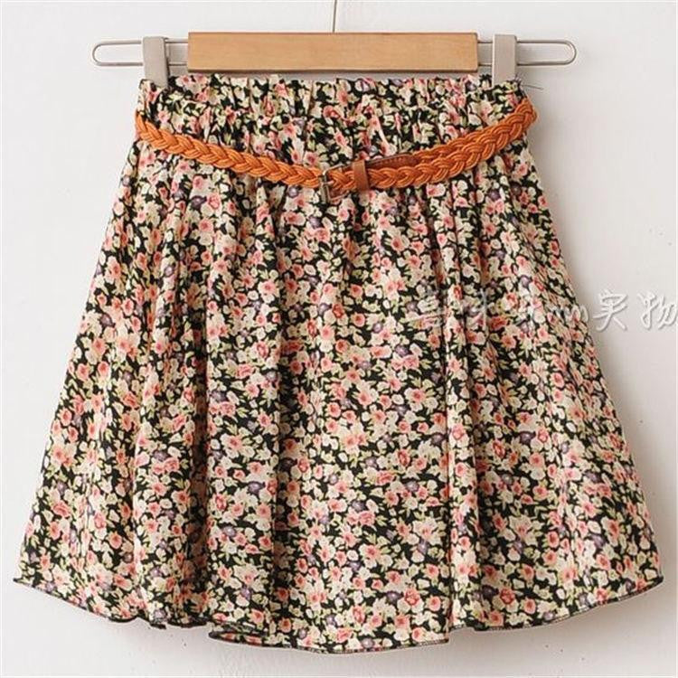 Women Skirt Casual Above Knee Mini Short Chiffon Skirt Interlining