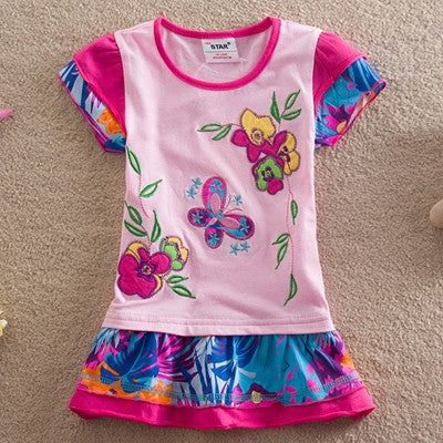 Online discount shop Australia - NEAT christmas cotton baby girl clothes Fashion embroidery butterfly lace dress tutu cartoon children dresses clothing L65518#