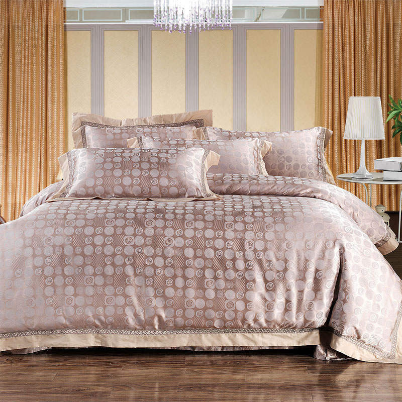 Online discount shop Australia - Luxury Silk Bedding Set Embroidery Bed Linens Tencel Satin Bed Sheet Set Jacquard Bedclothes Full/Queen/King Size Bed cover