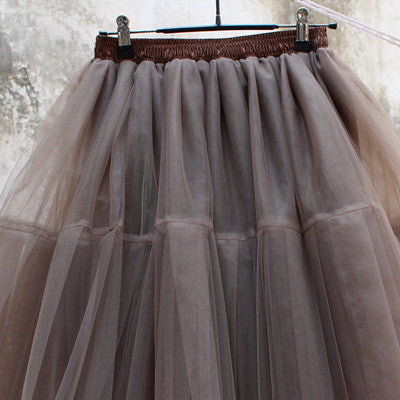 Online discount shop Australia - 5 Layer Midi Tutu Tulle Skirt Vintage Skirts Womens Lolita Petticoat