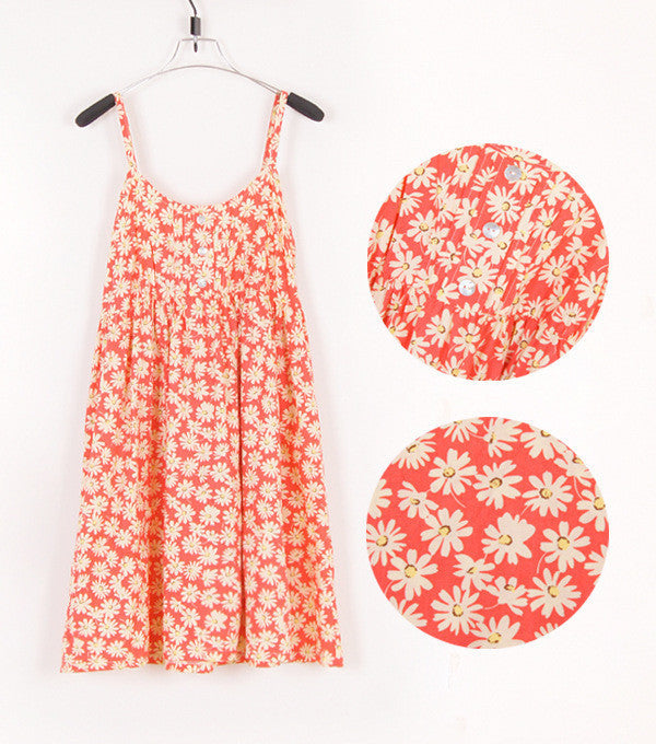 Online discount shop Australia - Fashion Summer Mori Girl Dress O Neck Sleeveless Print Floral Vestidos Women Sexy Beach Spaghetti Strap Dress