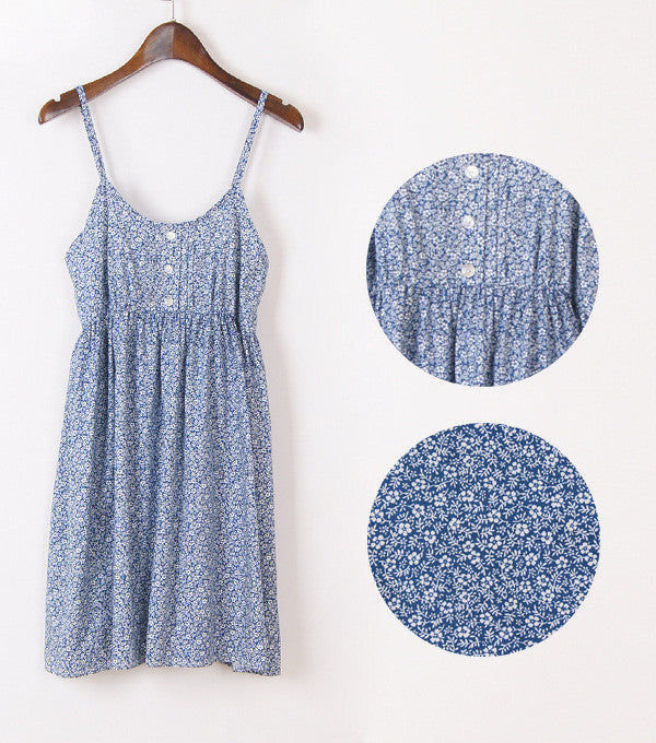 Online discount shop Australia - Fashion Summer Mori Girl Dress O Neck Sleeveless Print Floral Vestidos Women Sexy Beach Spaghetti Strap Dress