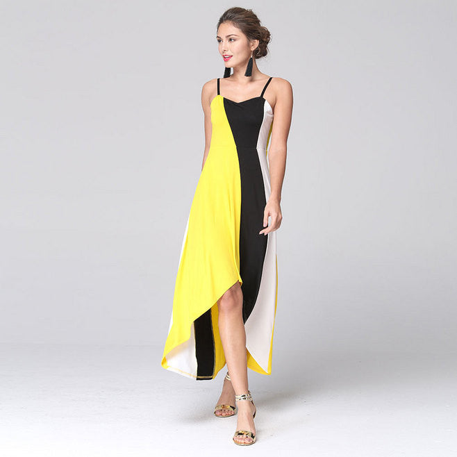 Online discount shop Australia - Beach Long Dress Plus Size Spring Summer Women Dress Splice Stripe Sexy Dresses Casual Vintage Irregular Maxi Dress