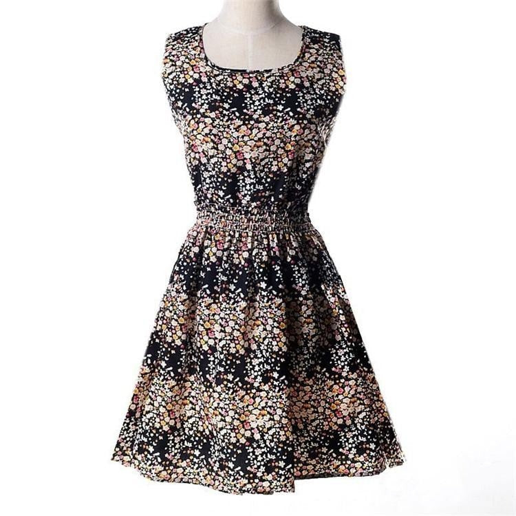 Summer Style Dress Women Dresses Check Lattice Pattern Chiffon Sleeveless Plus Size XXL Black White IDJG001#12
