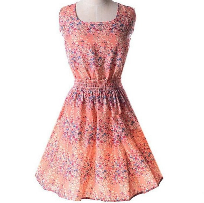 Summer Style Dress Women Dresses Check Lattice Pattern Chiffon Sleeveless Plus Size XXL Black White IDJG001#12