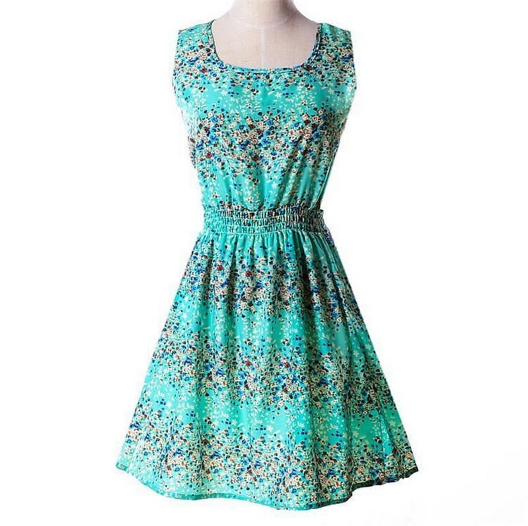 Summer Style Dress Women Dresses Check Lattice Pattern Chiffon Sleeveless Plus Size XXL Black White IDJG001#12