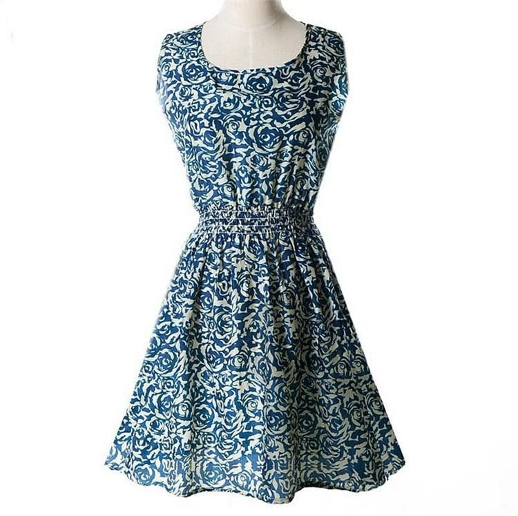 Summer Style Dress Women Dresses Check Lattice Pattern Chiffon Sleeveless Plus Size XXL Black White IDJG001#12