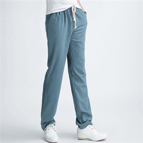 Men's casual pants New Men's solid color linen casual trousers Stylish and comfortable large size men straight trousers - CelebritystyleFashion.com.au online clothing shop australia