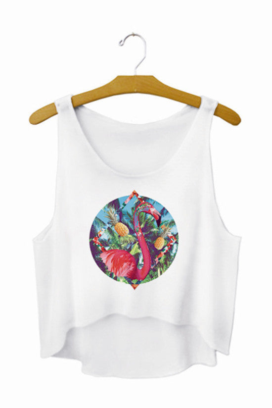 Emoji Monkey Printed Casual Crop Tops Women Fashion Cropped Top Kawaii Girls Short Tank Top
