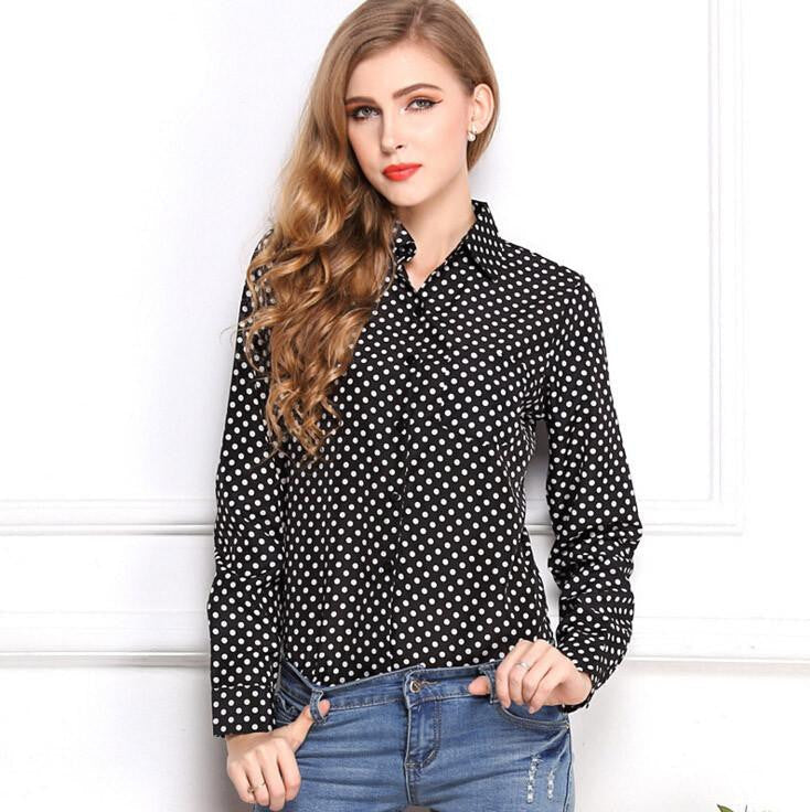 Women's Blouses Red Lips Print Chiffon Casual Lady Shirt White Stand Collar Button Long Sleeve Blouse
