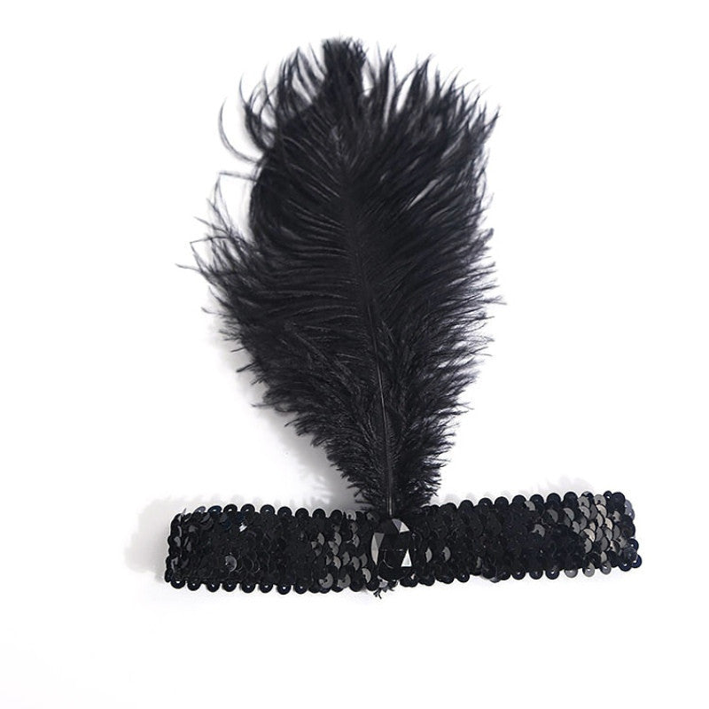 Online discount shop Australia - Feather Headband 1920's Flapper Sequin Headpiece Costume Head Band Party Favor