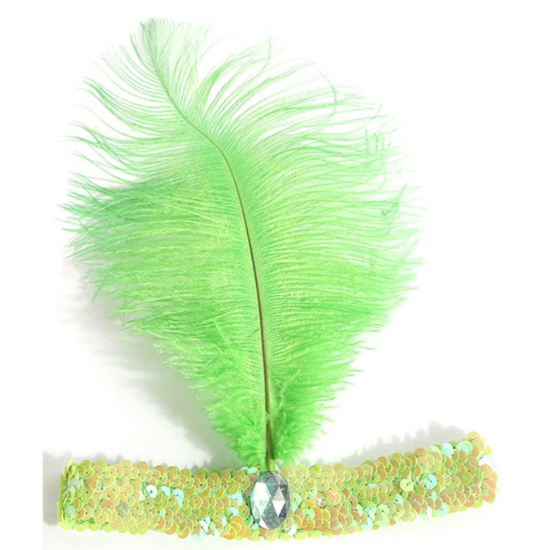 Online discount shop Australia - Feather Headband 1920's Flapper Sequin Headpiece Costume Head Band Party Favor