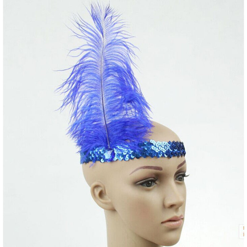 Online discount shop Australia - Feather Headband 1920's Flapper Sequin Headpiece Costume Head Band Party Favor