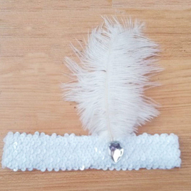 Online discount shop Australia - Feather Headband 1920's Flapper Sequin Headpiece Costume Head Band Party Favor