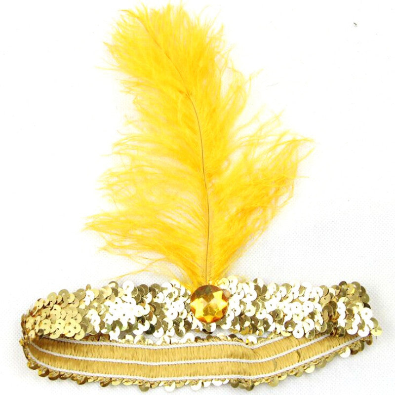 Online discount shop Australia - Feather Headband 1920's Flapper Sequin Headpiece Costume Head Band Party Favor