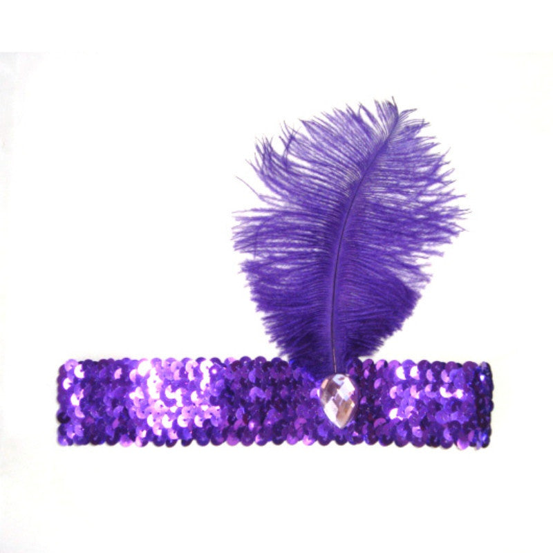 Online discount shop Australia - Feather Headband 1920's Flapper Sequin Headpiece Costume Head Band Party Favor