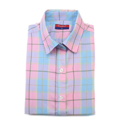 Online discount shop Australia - Brand New Fashion Women Blouses Long Sleeve Turn-down Collar Plaid Shirts Women Casual Cotton Shirt Style