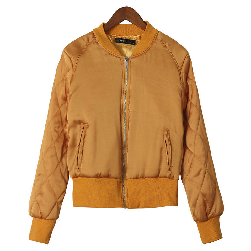 Online discount shop Australia - Fashion Brand Warm Women Zip Up Quilted Coat Jacket Short Slim Padded Bomber Fleece Pocket Outerwear S--2XL