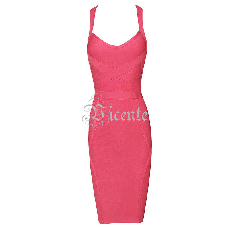 Online discount shop Australia - Fashion Sexy Two-Way Wear Double Straps Celebrity Style Evening Party Bandage Dress
