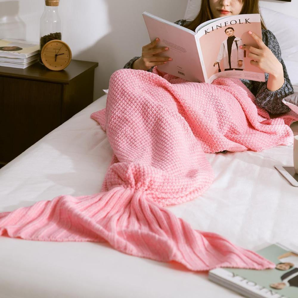 Yarn Knitted Handmade Crochet Kids Throw Bed Wrap Super Soft Sleeping Bed 3 Sizes 1PCS/Lot