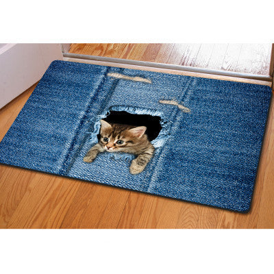 Online discount shop Australia - Fashion Welcome Floor Mats Animal Cute Cat Dog Print Bathroom Kitchen Carpet House Doormats for Living Room Anti-Slip Rug