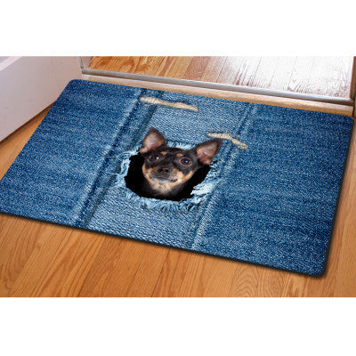 Online discount shop Australia - Fashion Welcome Floor Mats Animal Cute Cat Dog Print Bathroom Kitchen Carpet House Doormats for Living Room Anti-Slip Rug