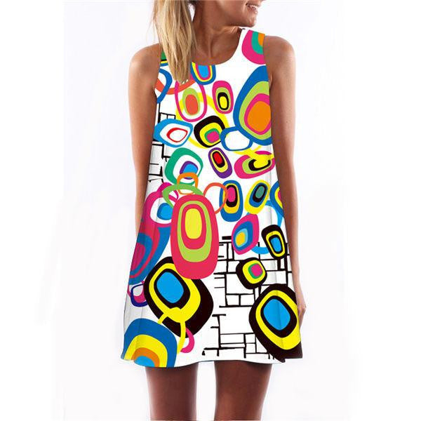 Women Summer Casual boho Maxi Party Evening Mini Dress Beach Floral dress sleeveless dresses casual