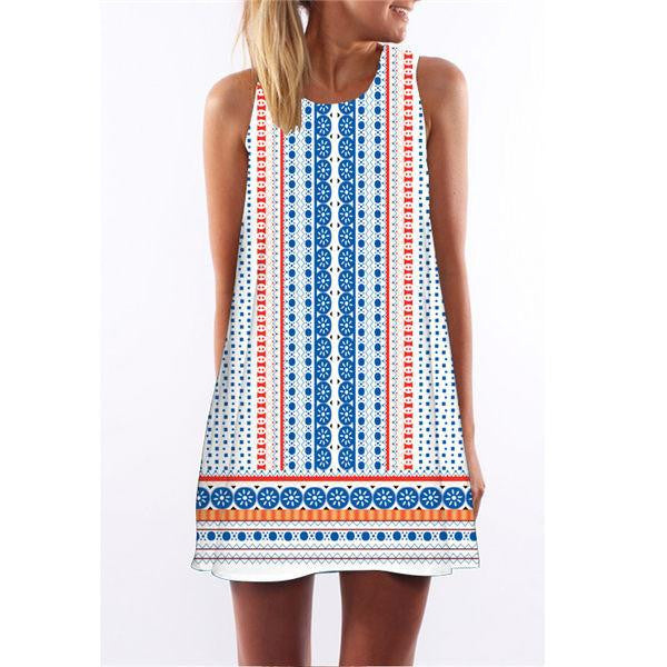 Women Summer Casual boho Maxi Party Evening Mini Dress Beach Floral dress sleeveless dresses casual