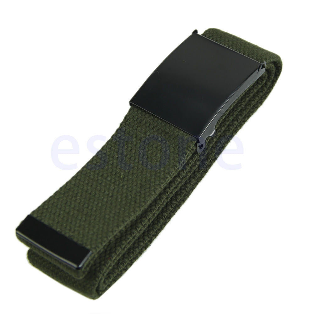 Online discount shop Australia - Fashion Unisex Plain Webbing Mens Boys Waist Belt Waistband Casual Canvas Belt