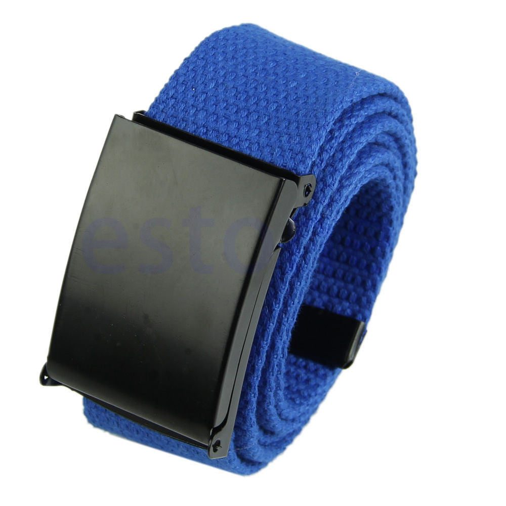 Online discount shop Australia - Fashion Unisex Plain Webbing Mens Boys Waist Belt Waistband Casual Canvas Belt